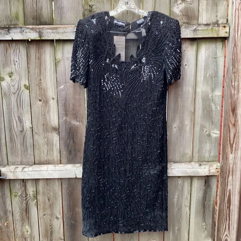 Jewel Queen silk sequenced cocktail dress sz. 12
